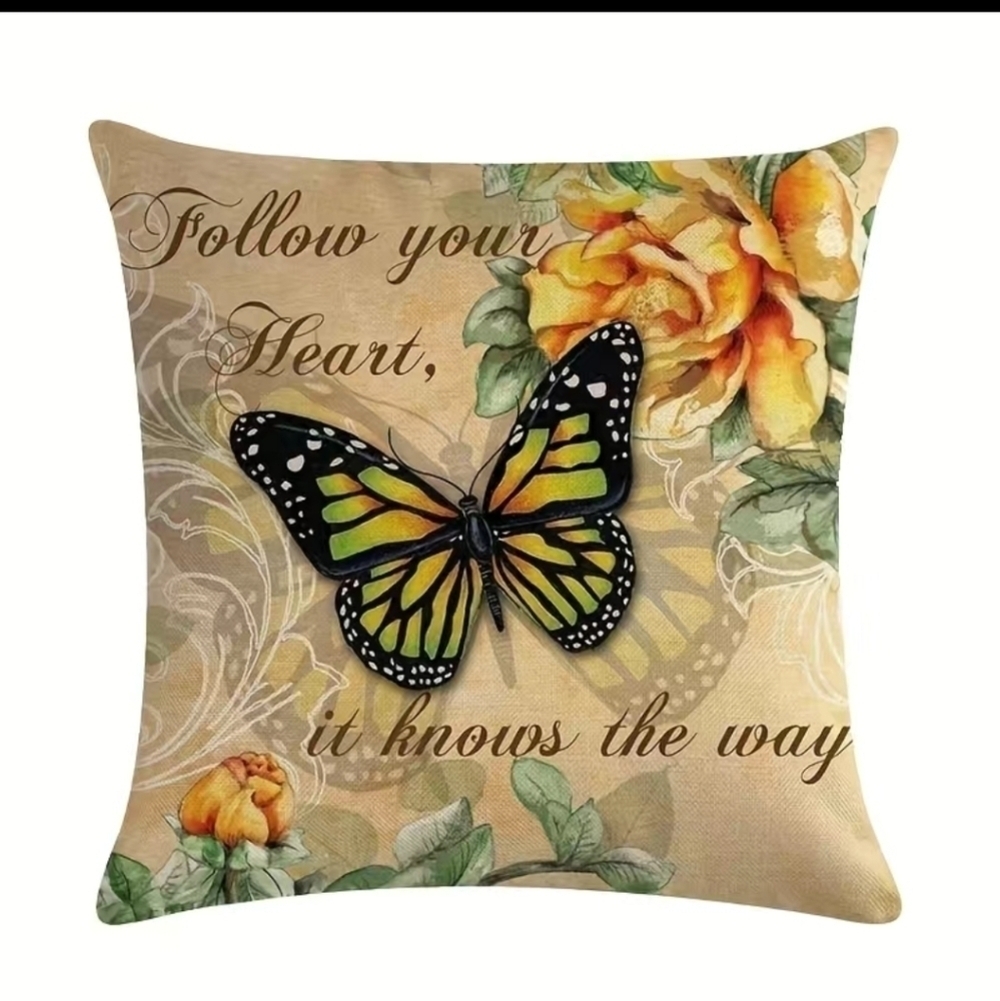 New Butterfly home decor accent pillow case zipper closure